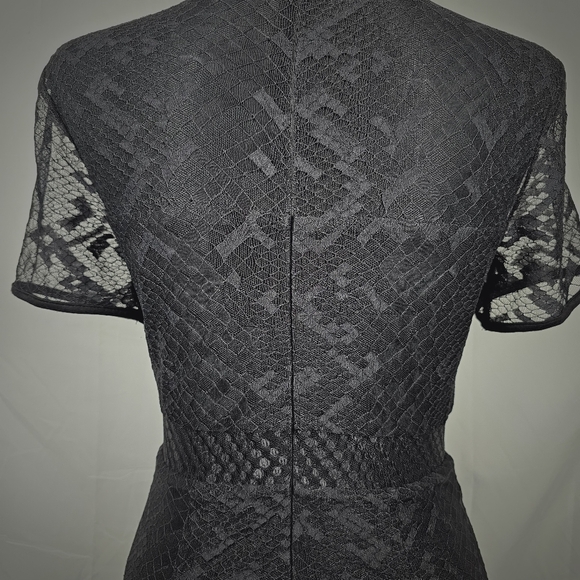 Bailey 44 Black Lace Blocked Sheath Dress. - Picture 12 of 16